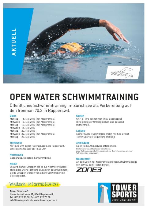 Flyer Open Water Schwimmtraining 2019